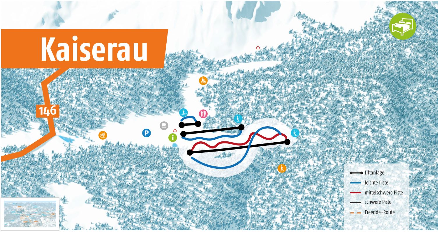 Karte Skigebiet Kaiserau